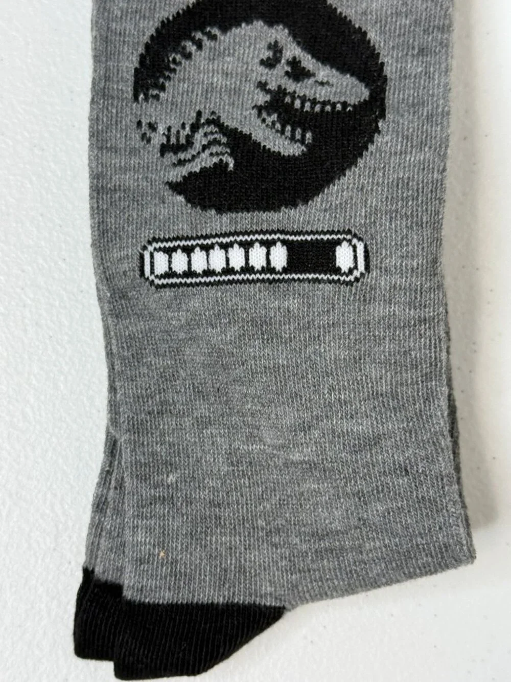 Jurassic World T-Rex Gray Crew Socks Adullt
